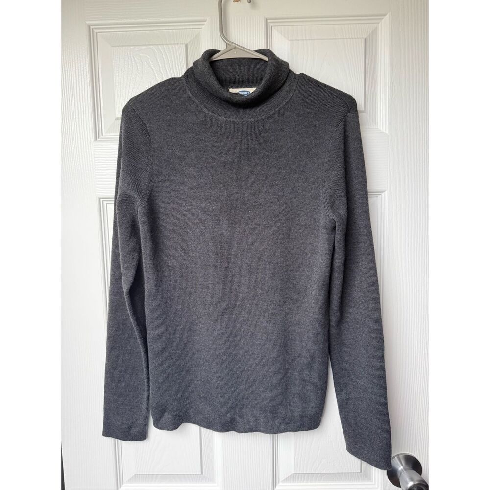 Old Navy Vintage Turtle Neck Sweater Women's Gray Wool Blend Neutral